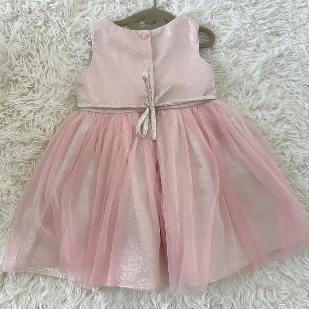 Youngland Pink A-Line Sundress with Silver Details